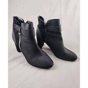 Unisa Ankle Boots Bootie Black Size 10 High Heel Ankle Womens Zip